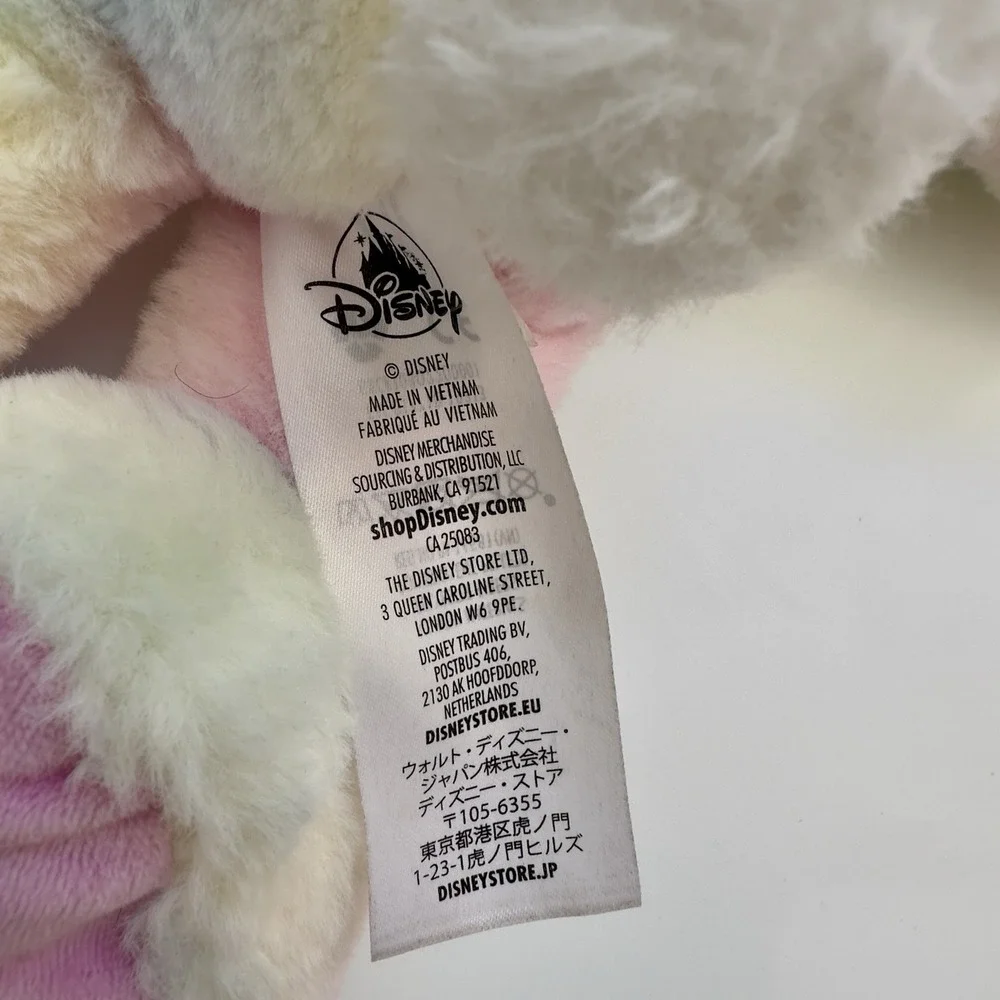 Disney Store 2020 Minnie‎ Mouse Tie Dye Easter Bunny Plush Stuffed Animal Toy