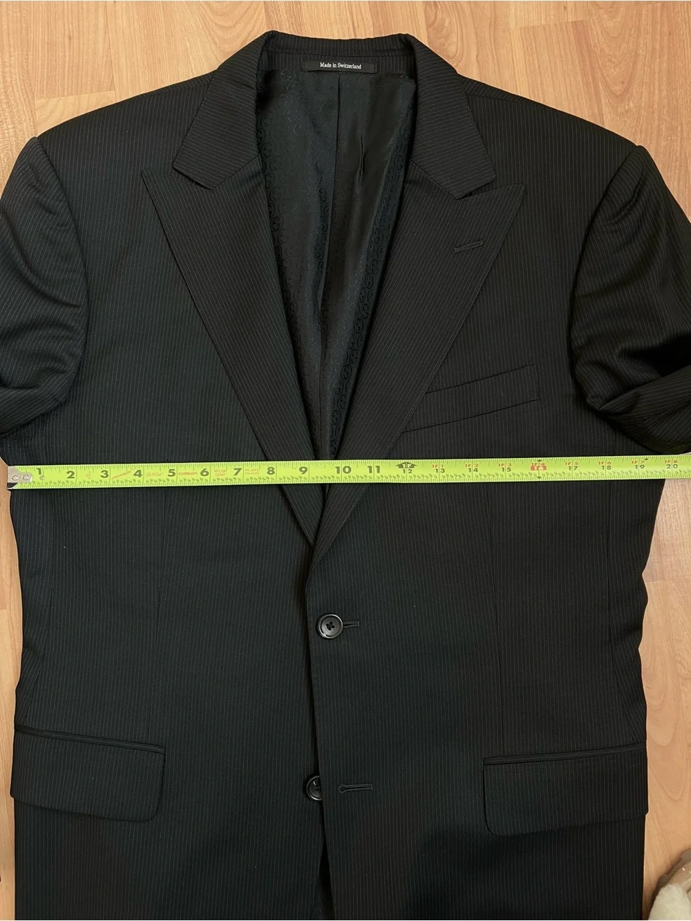 Gucci Men's Black Single-Breasted Pinstripe Blazer