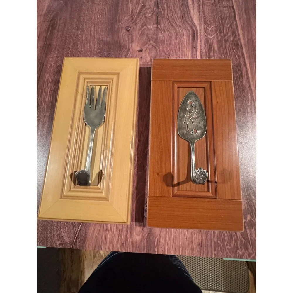 2 Handmade Silverware Wall‎ Hangings with Hooks – Super Unique! 🍴✨