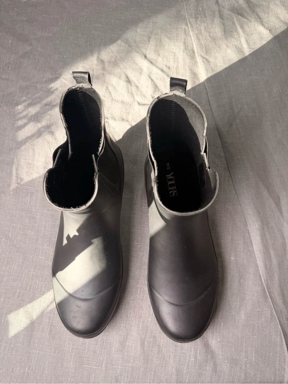 Yours Women Short Rain Boots Size 10 Black Waterproof Ankle Boots