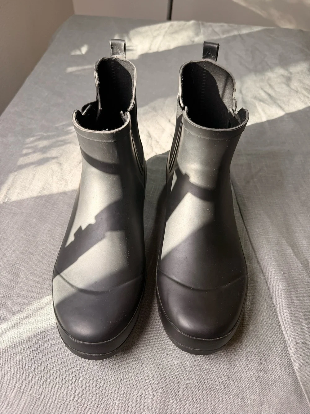 Yours Women Short Rain Boots Size 10 Black Waterproof Ankle Boots