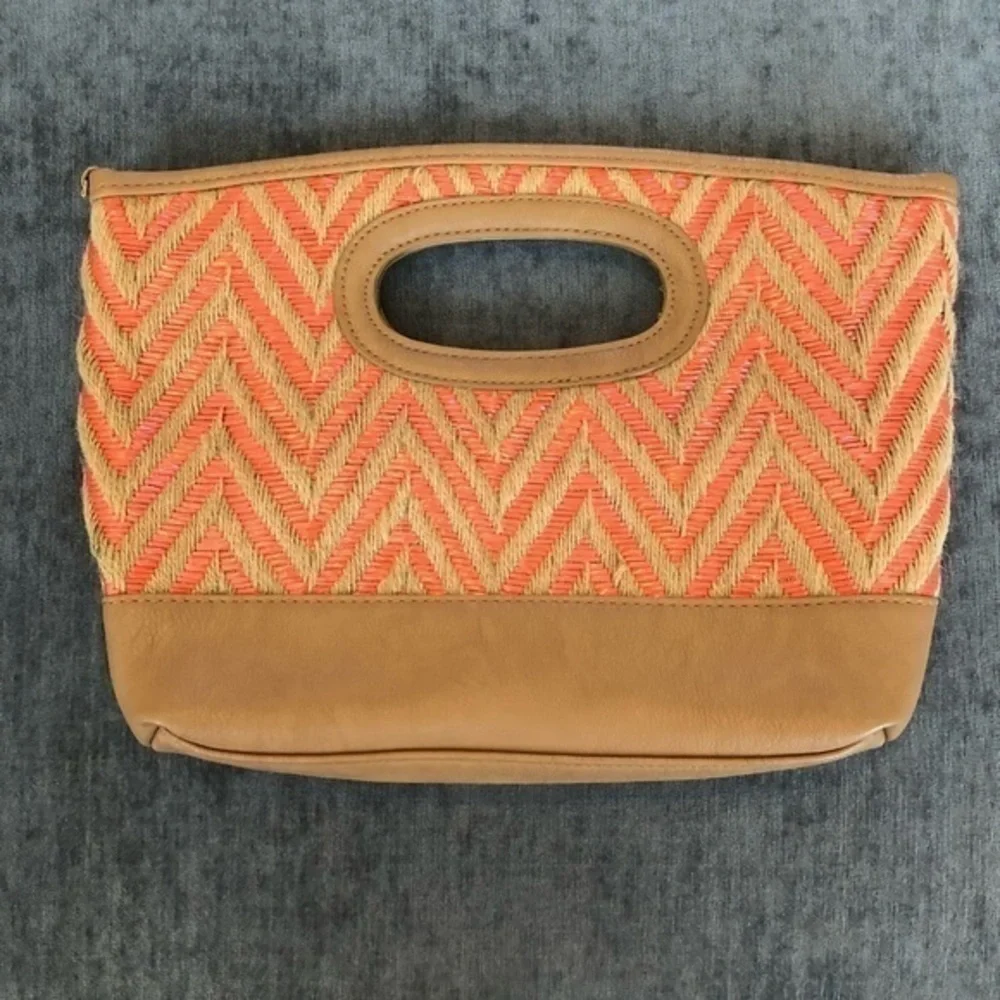 Rattan Clutch Bag Charming Charlie Chevron Handbag
