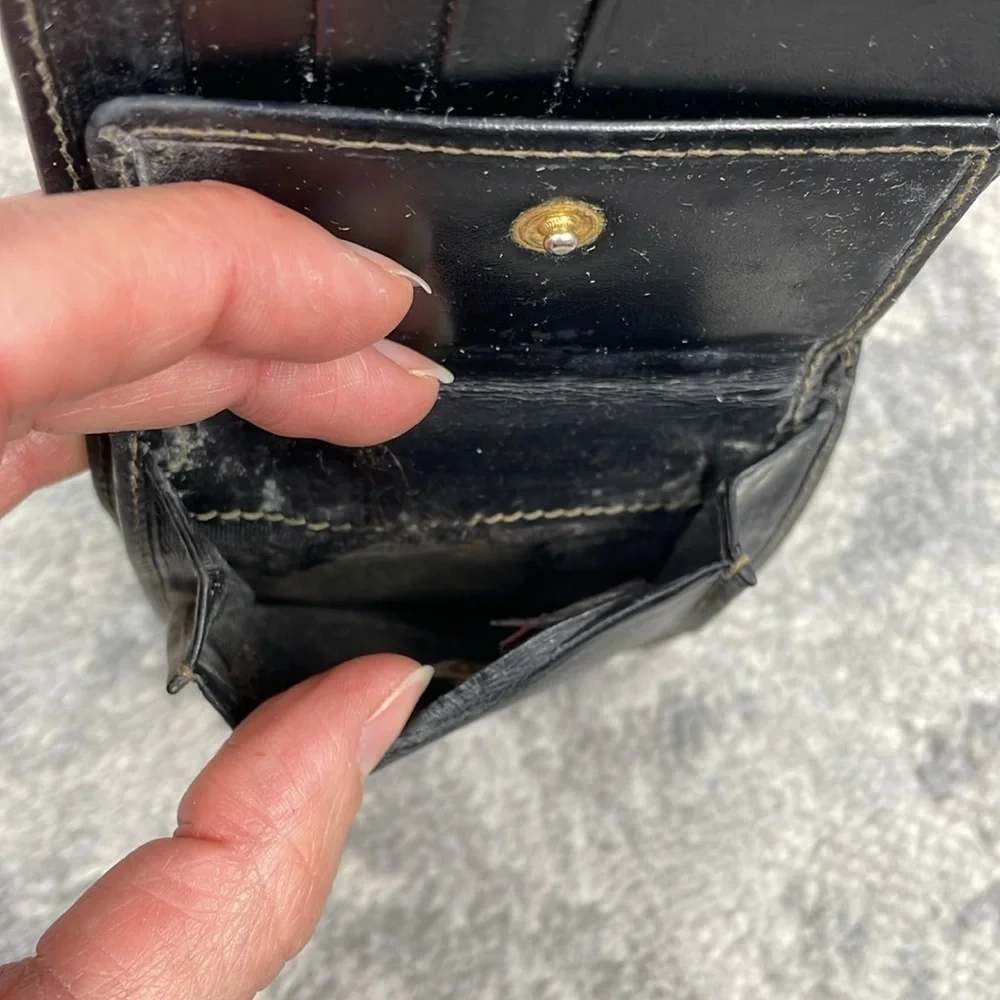 Fendi Tobacco Pequin Coated Canvas Bifold Wallet Stripe Compact