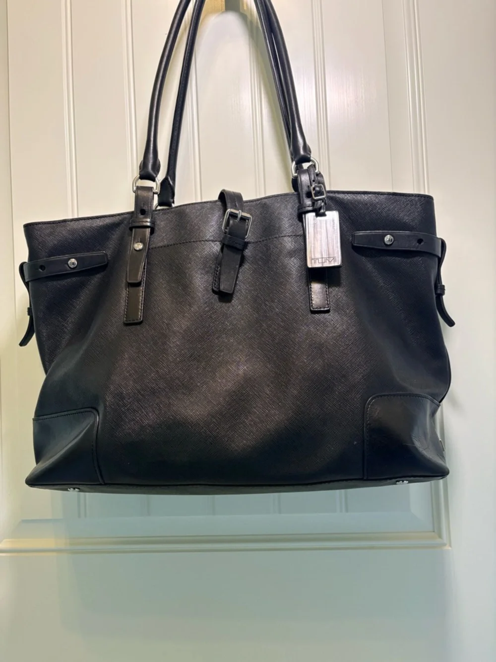 Tumi black saffiano