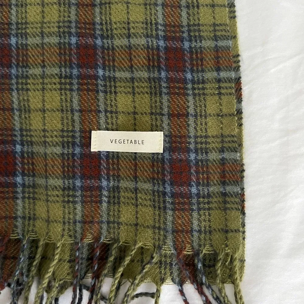 Plaid Scarf in Green and Brown
