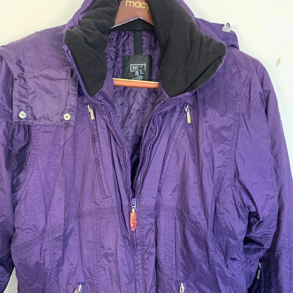 NILS Purple Hooded Ski Jacket Women's Size 12 Winter Coat Warm Puffer‎ Outerwear