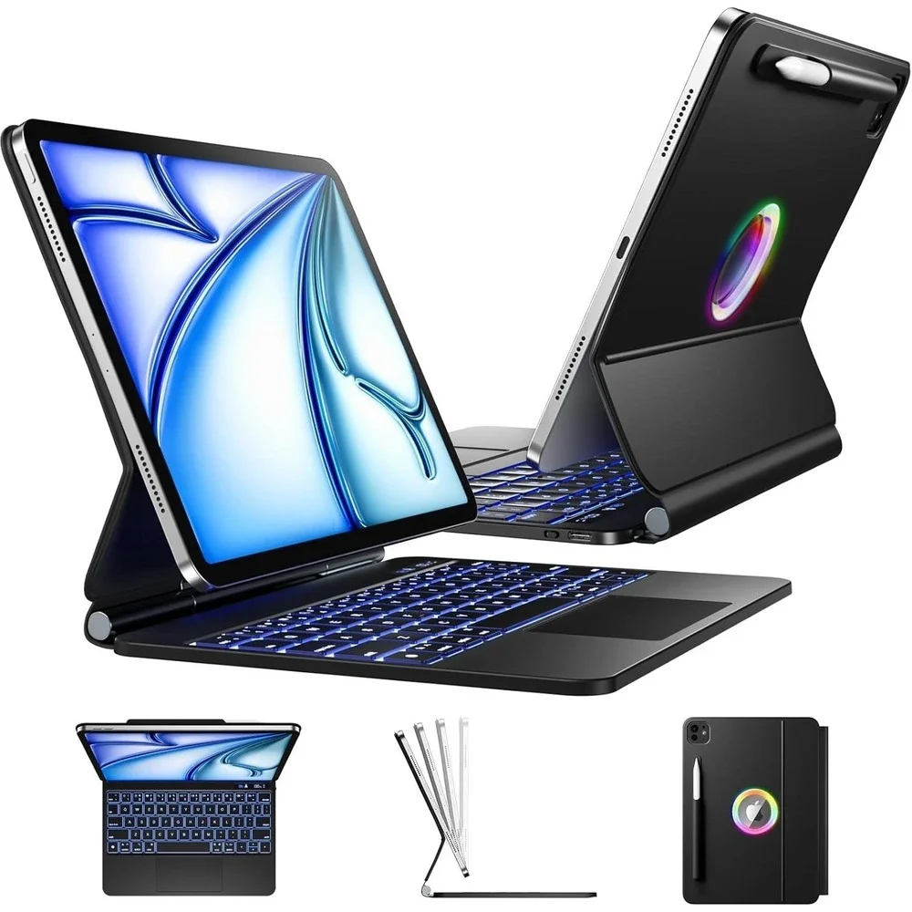 iPad Air 11 10.9 Pro 11 Keyboard Case with Trackpad Backlit Wenlaty