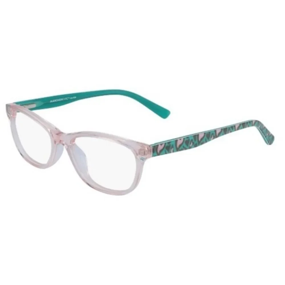 Marchon‎ NYC Junior M-7501 Kids Eyeglasses Pink Clear Teal Heart Print 46-15-130
