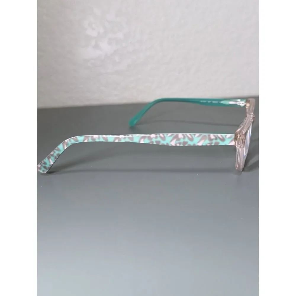Marchon‎ NYC Junior M-7501 Kids Eyeglasses Pink Clear Teal Heart Print 46-15-130