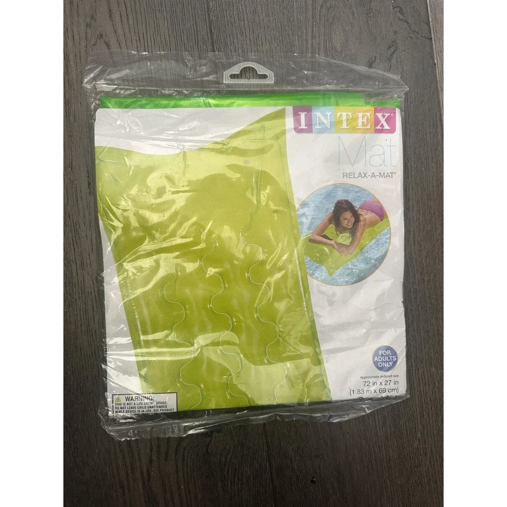 Intex Relax-A-Mat Inflatable Pool Lounge Float Lime Green Adult Mat 72
