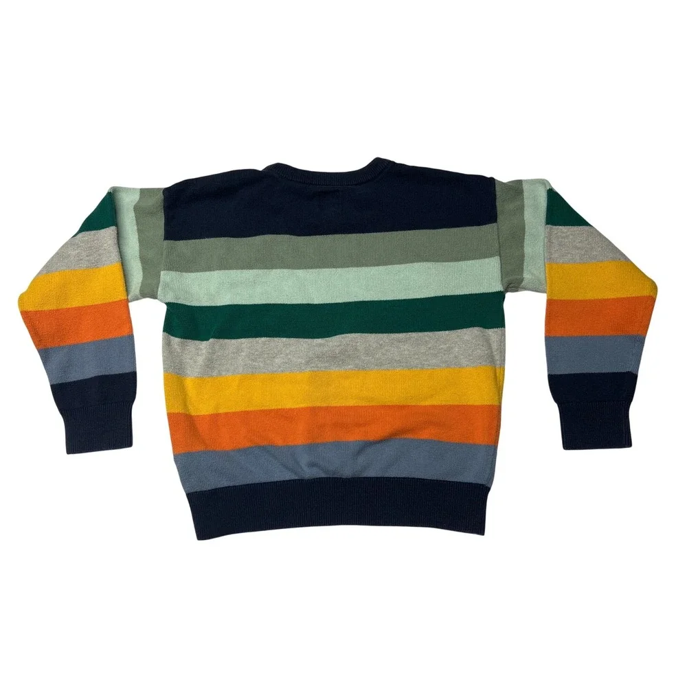 GAP Kids Striped Sweater Medium 8 Boys Girls Cotton Knit Colorblock Crewneck EUC