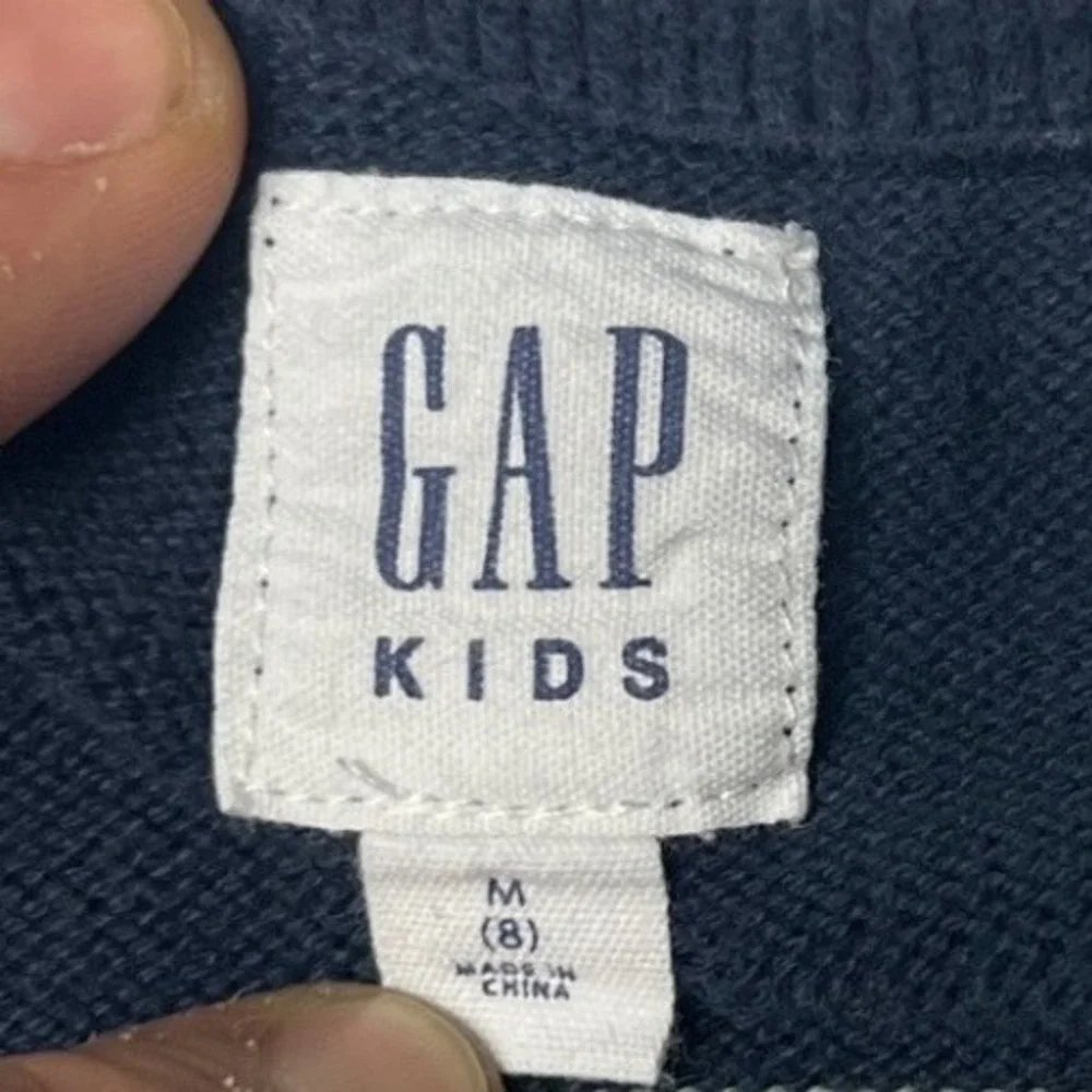 GAP Kids Striped Sweater Medium 8 Boys Girls Cotton Knit Colorblock Crewneck EUC