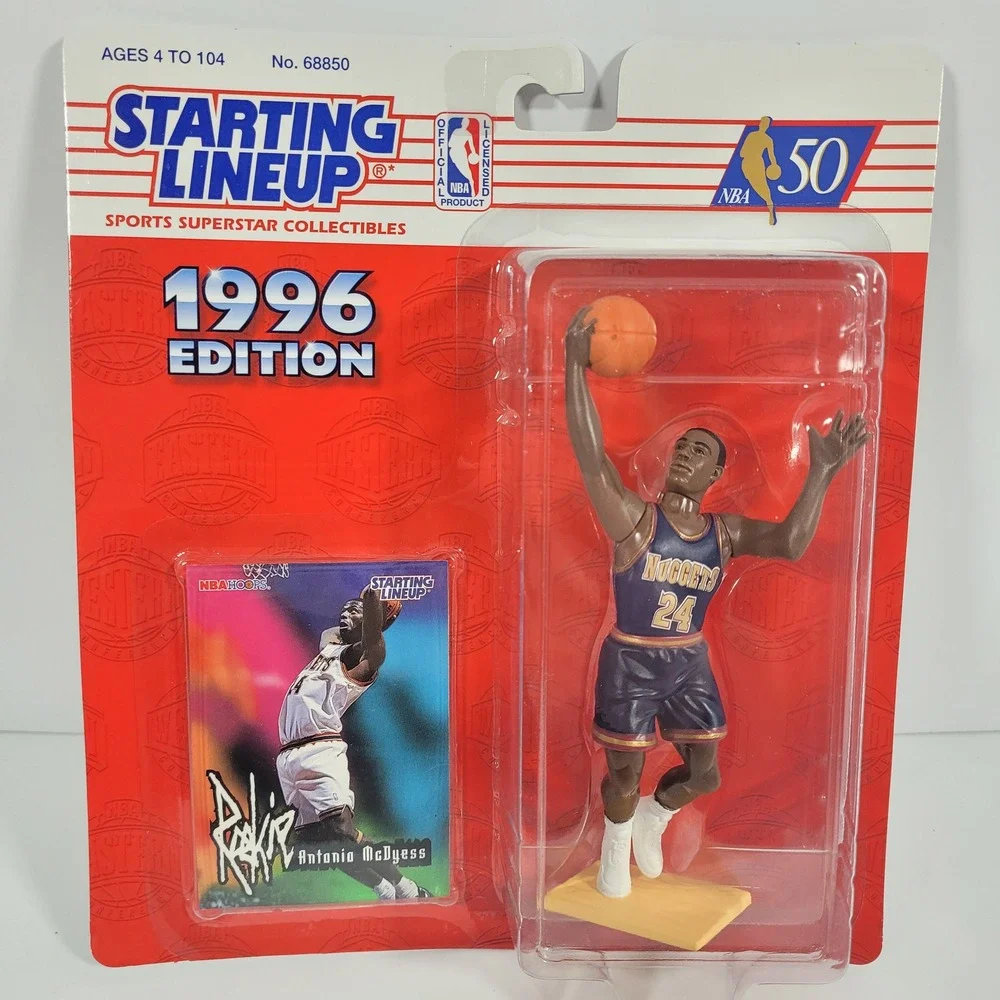 1996 Starting Lineup Antonio McDyess Denver Nuggets Rookie Card Figure Kenner
