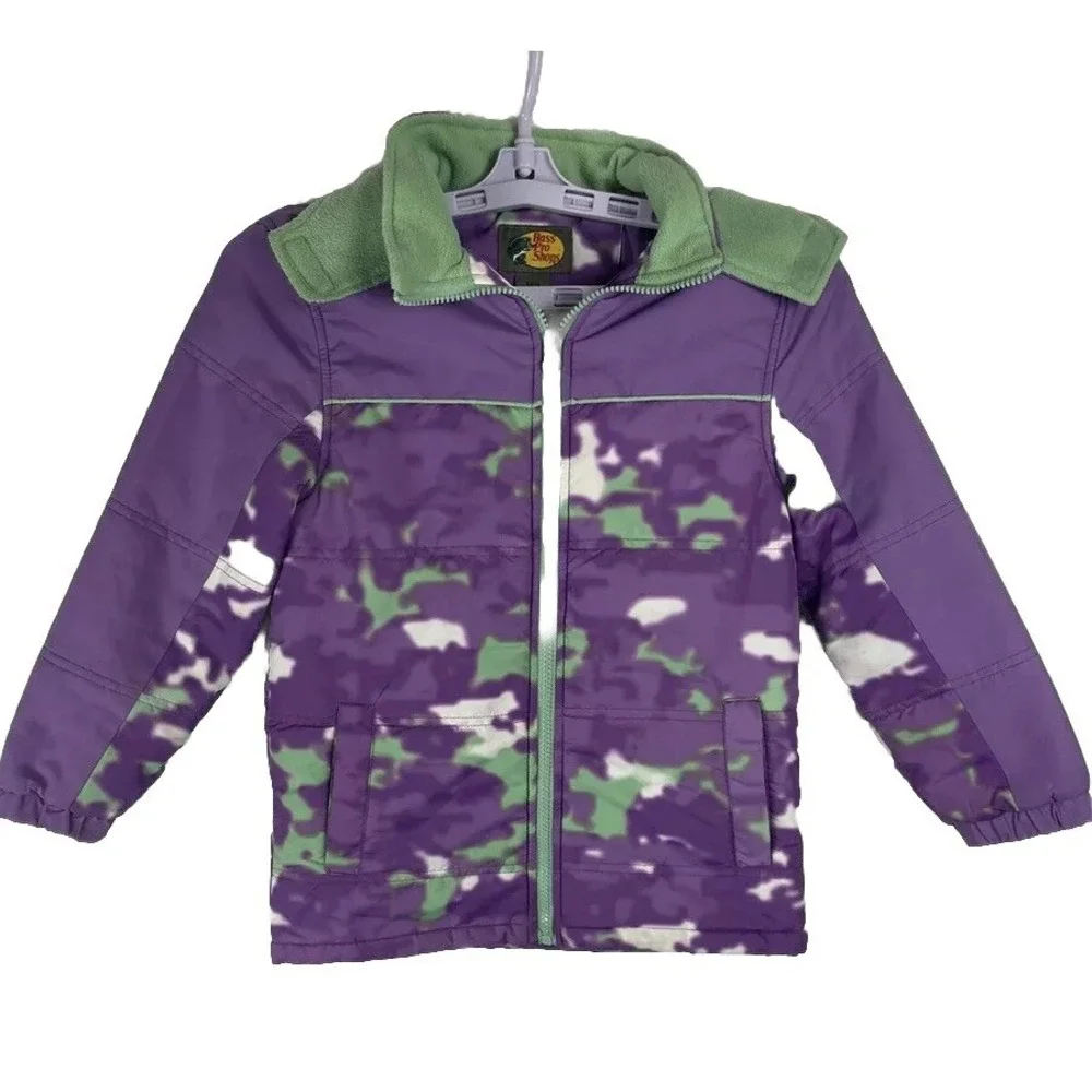 Bass Pro Shop Jacket Girls Size 8 Purple Tie Dye Hiking Fishing Hunting Outdoors