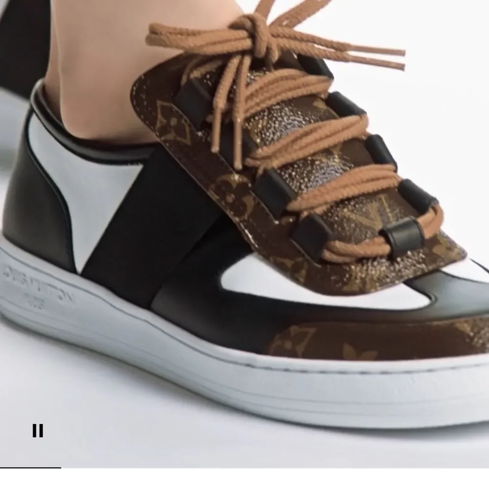 LOUIS VUITTON Black & Brown LV Monogram Leather Sneakers EU37