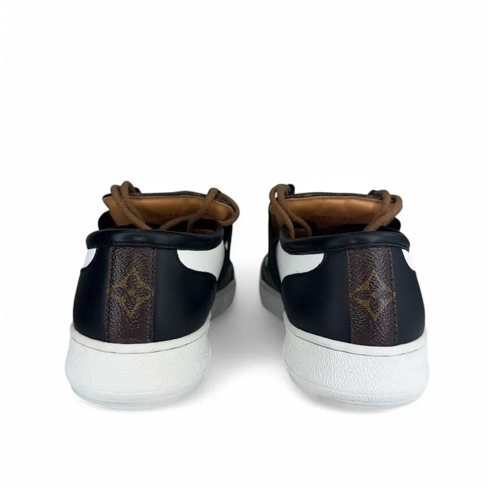 LOUIS VUITTON Black & Brown LV Monogram Leather Sneakers EU37