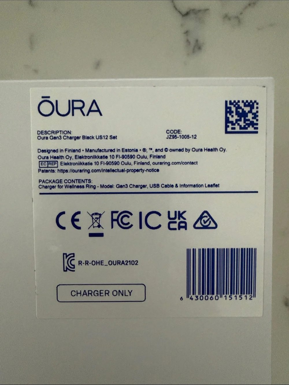Oura branded size