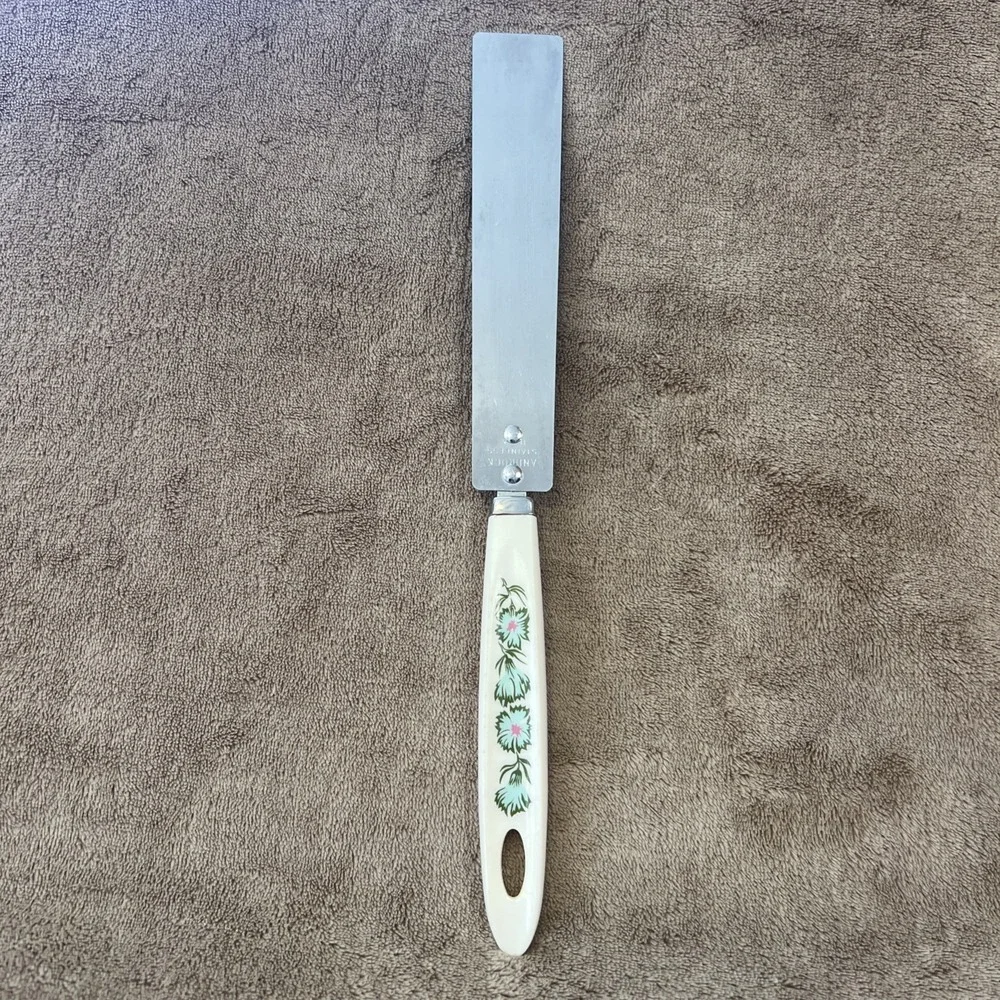 Vintage ANDROCK Spreader Green Floral Stainless 6.5