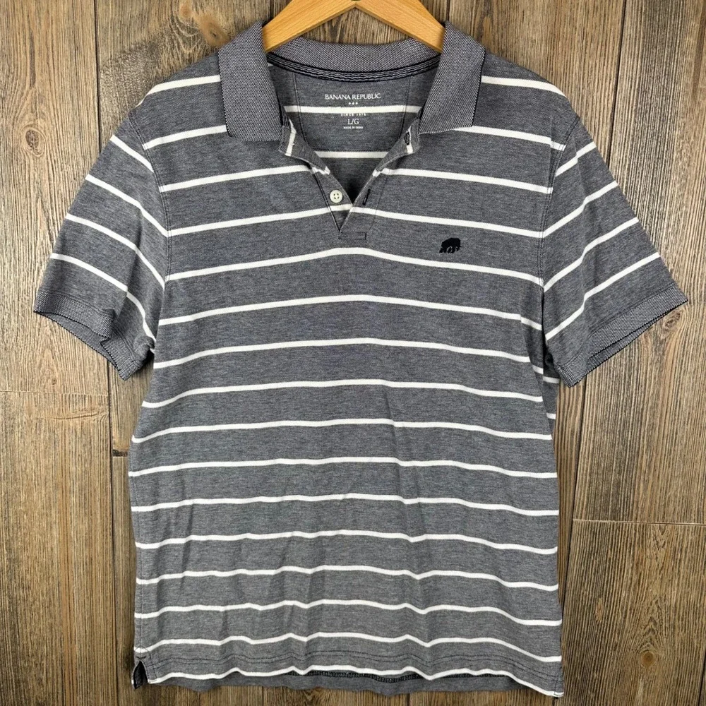 Banana Republic Lot of 8 Polo Shirts Men Size Large Short Sleeve Casual Cotton