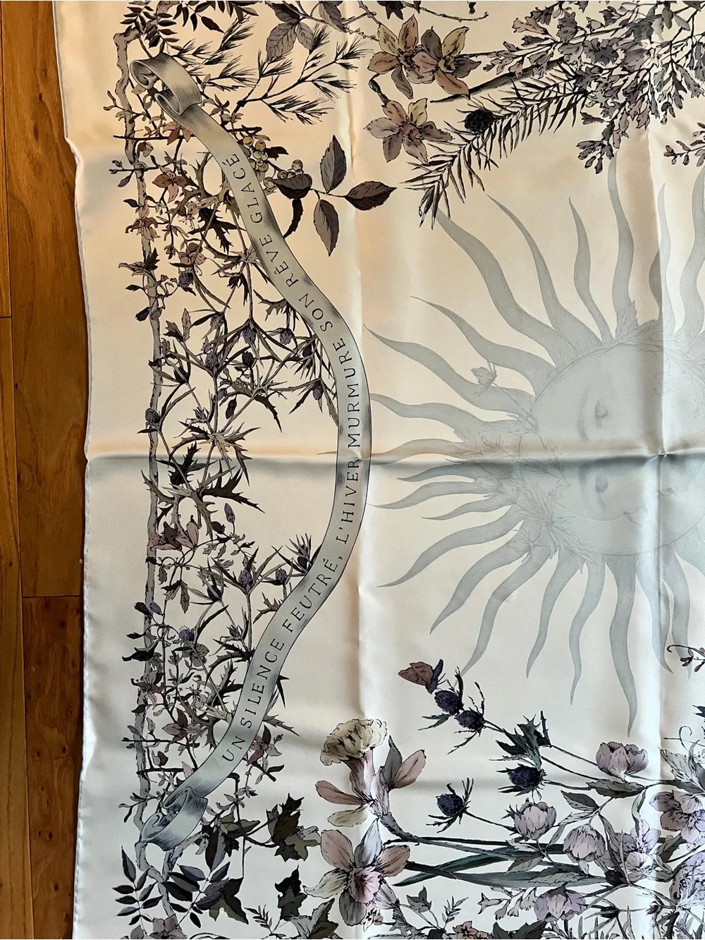 Dior Floral Silk Scarf in Ivory, Taupe, Olive, and Mauve