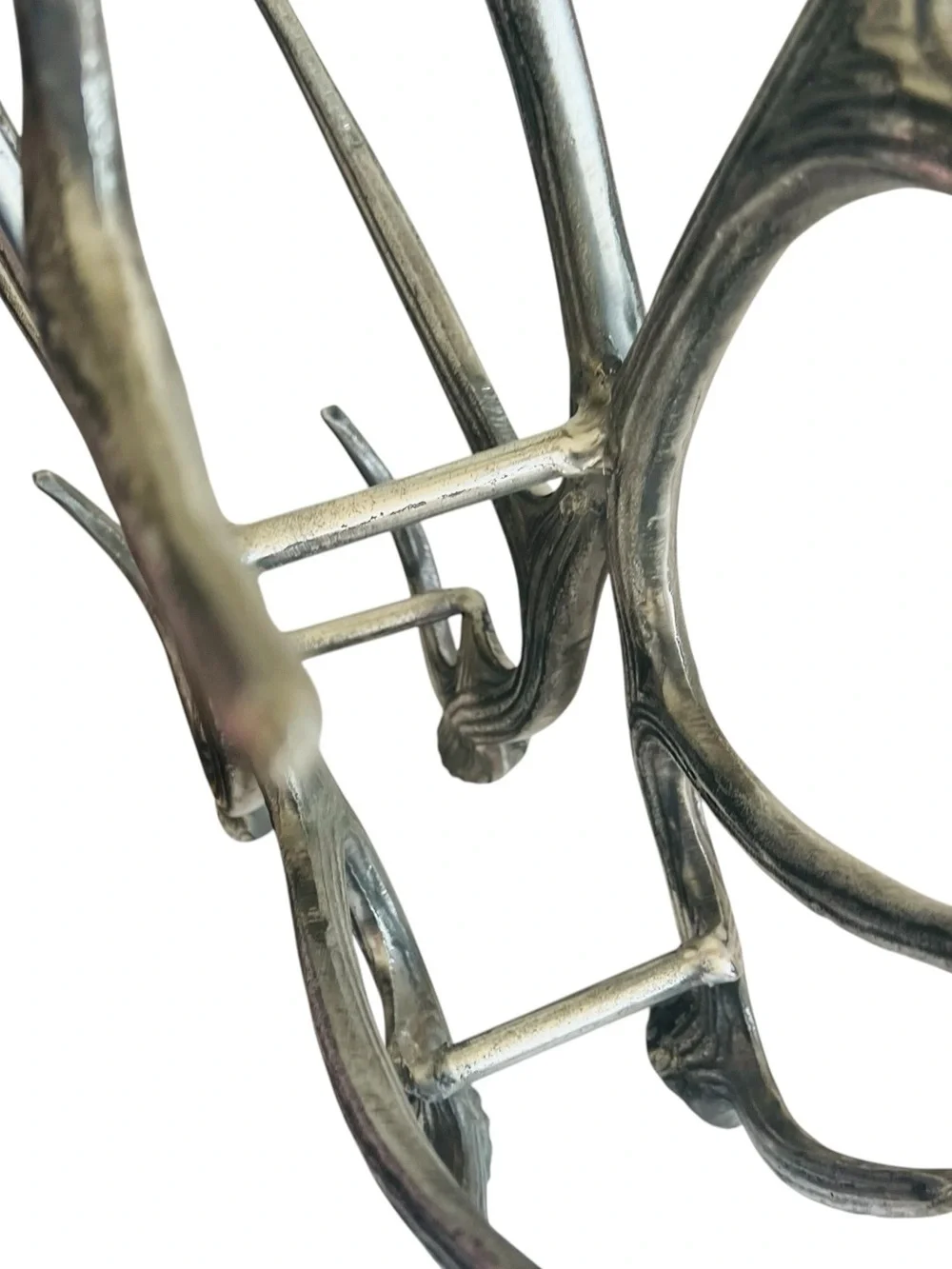 ASPEN Pewter Aluminum ANTLER STAG - 6 Bottle Wine Rack