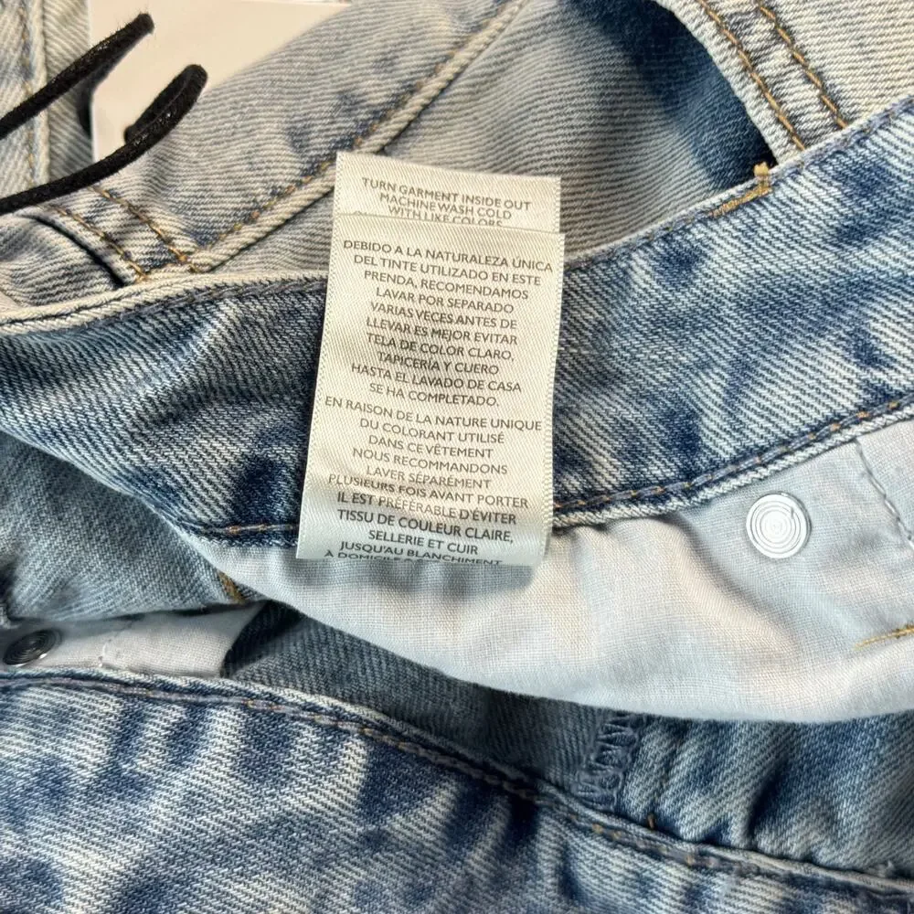 RM Rebecca Minkoff NWT SZ 10 Women's Wide Leg 100% Cotton Jeans Blue High Rise