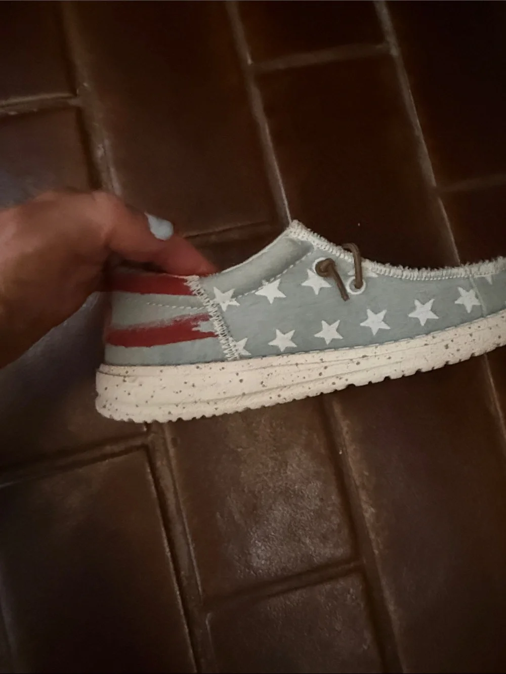 Hey Dude Kids Light Blue Star Canvas Slip-On Sneakers