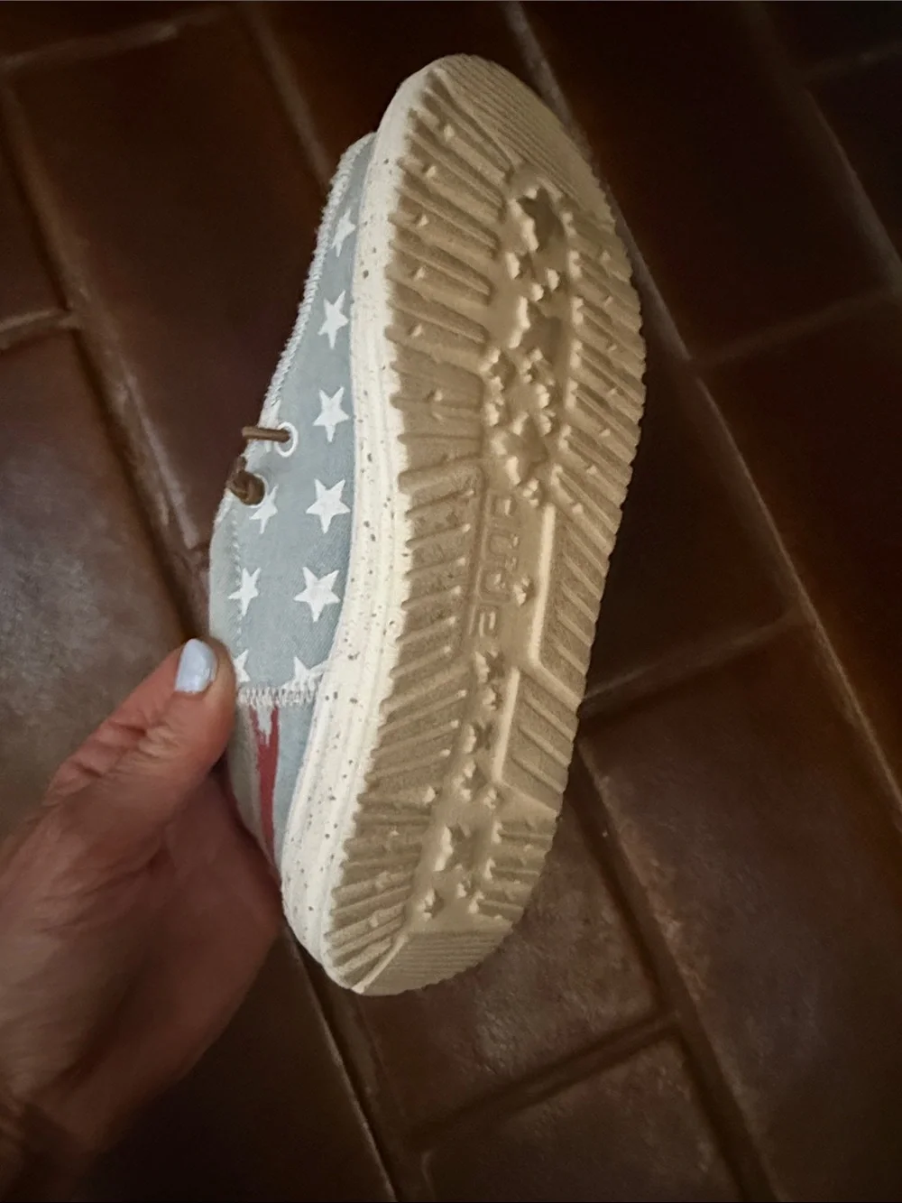 Hey Dude Kids Light Blue Star Canvas Slip-On Sneakers