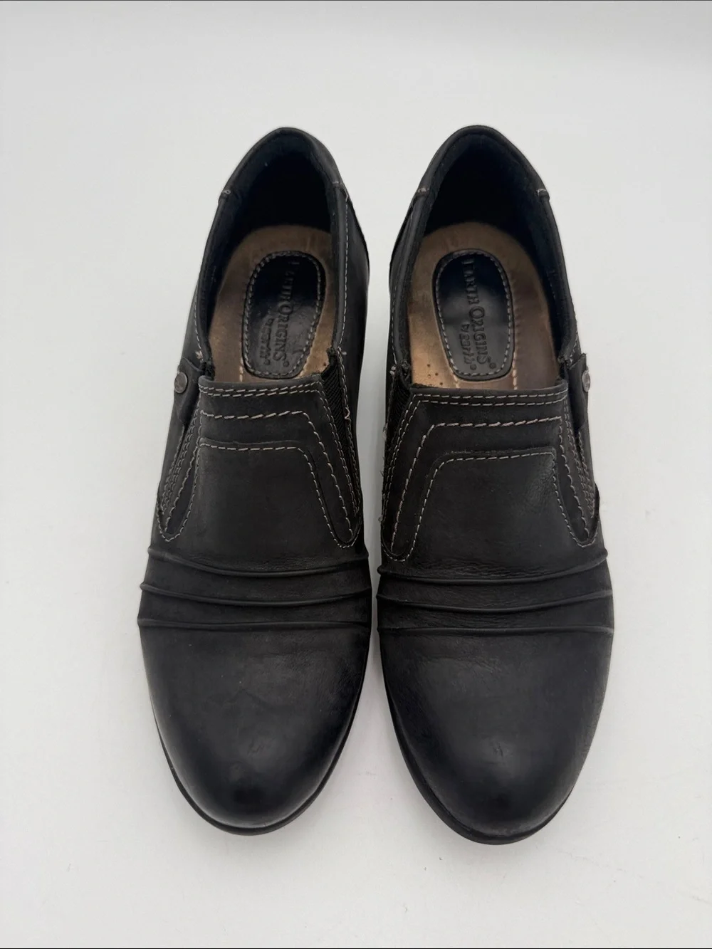 Earth origins Black Low Heel Slip-On Pumps booties women 8M casual office Y2K