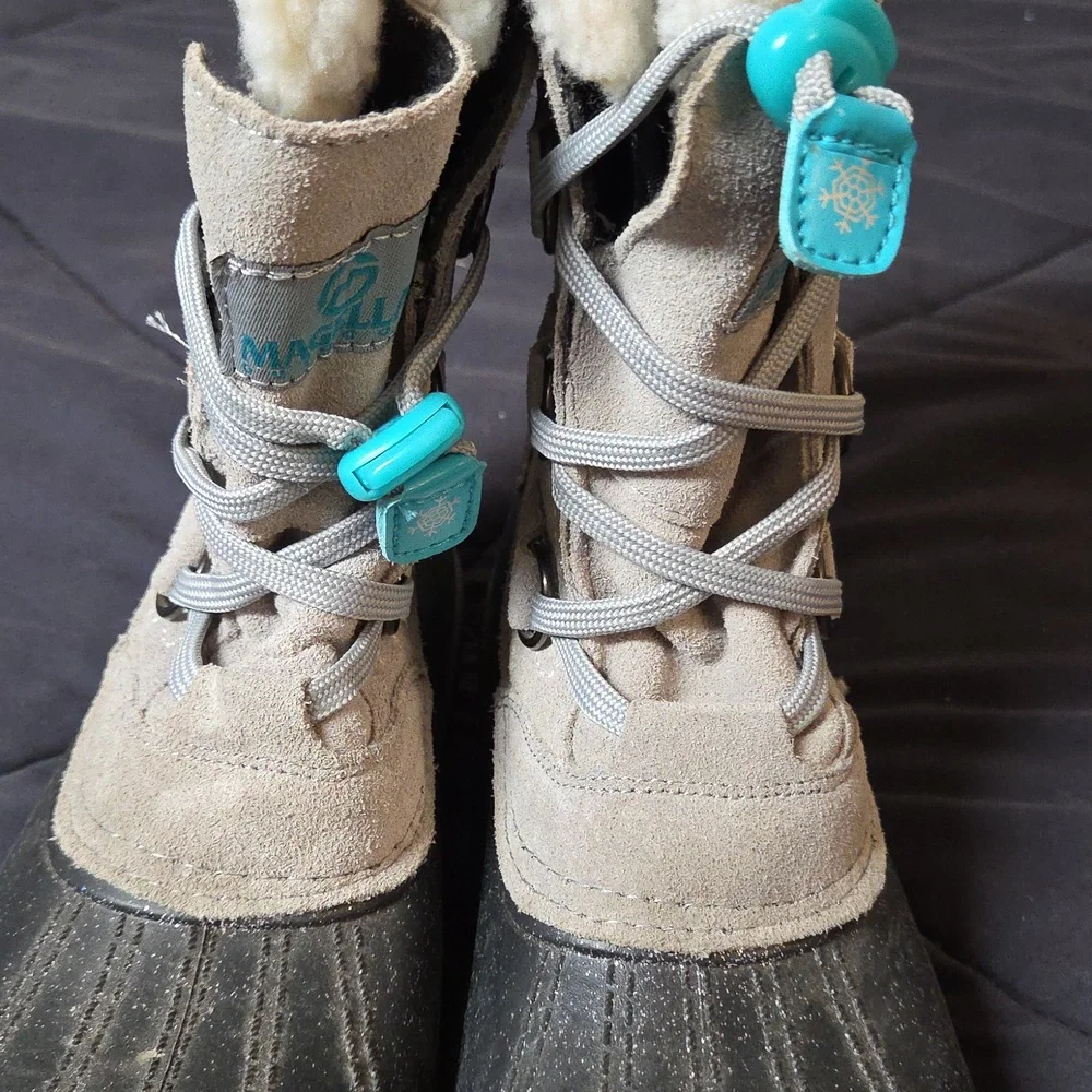 Kids Gray & Teal Winter Boots - Magellan Outdoors