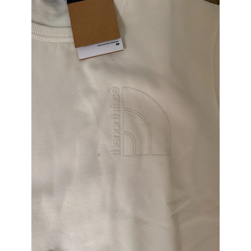 The North Face Garment Dye Crew Neck Sweatshirt Men's XL Cream Fleece NWT