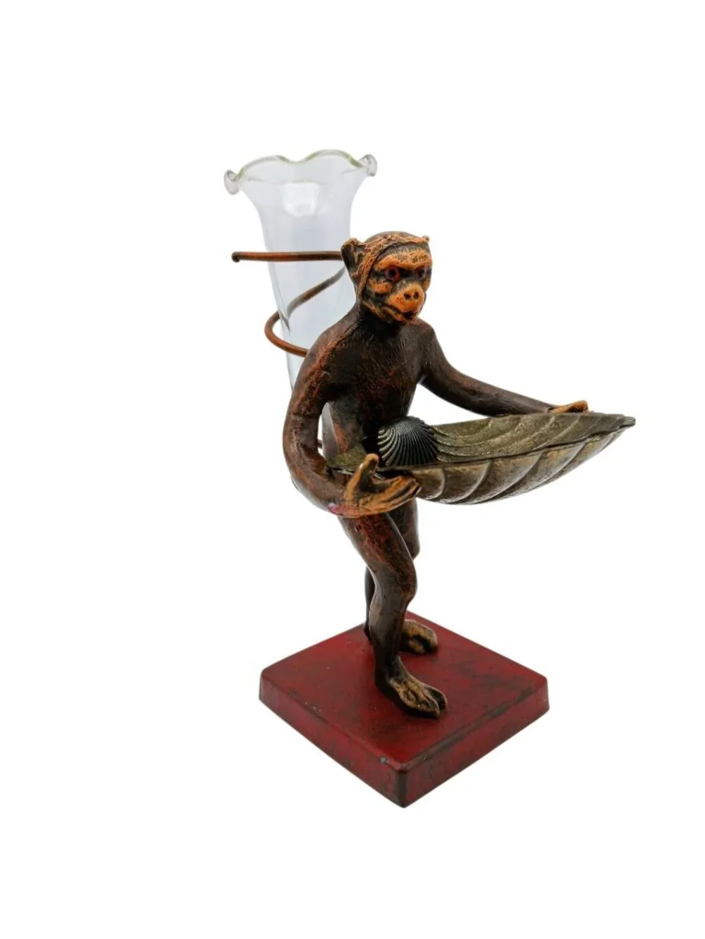 Petite Choses Monkey Bud Vase Clamshell Tray Cast Metal Figure 6