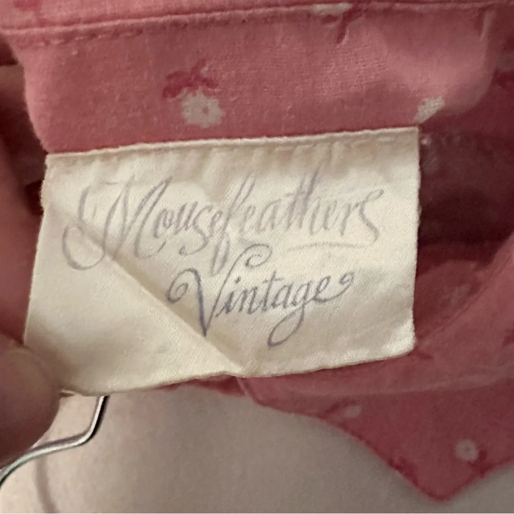 Vintage Mousefeathers Floral Pink Sleeveless Girls Dress 6 Flap Collar