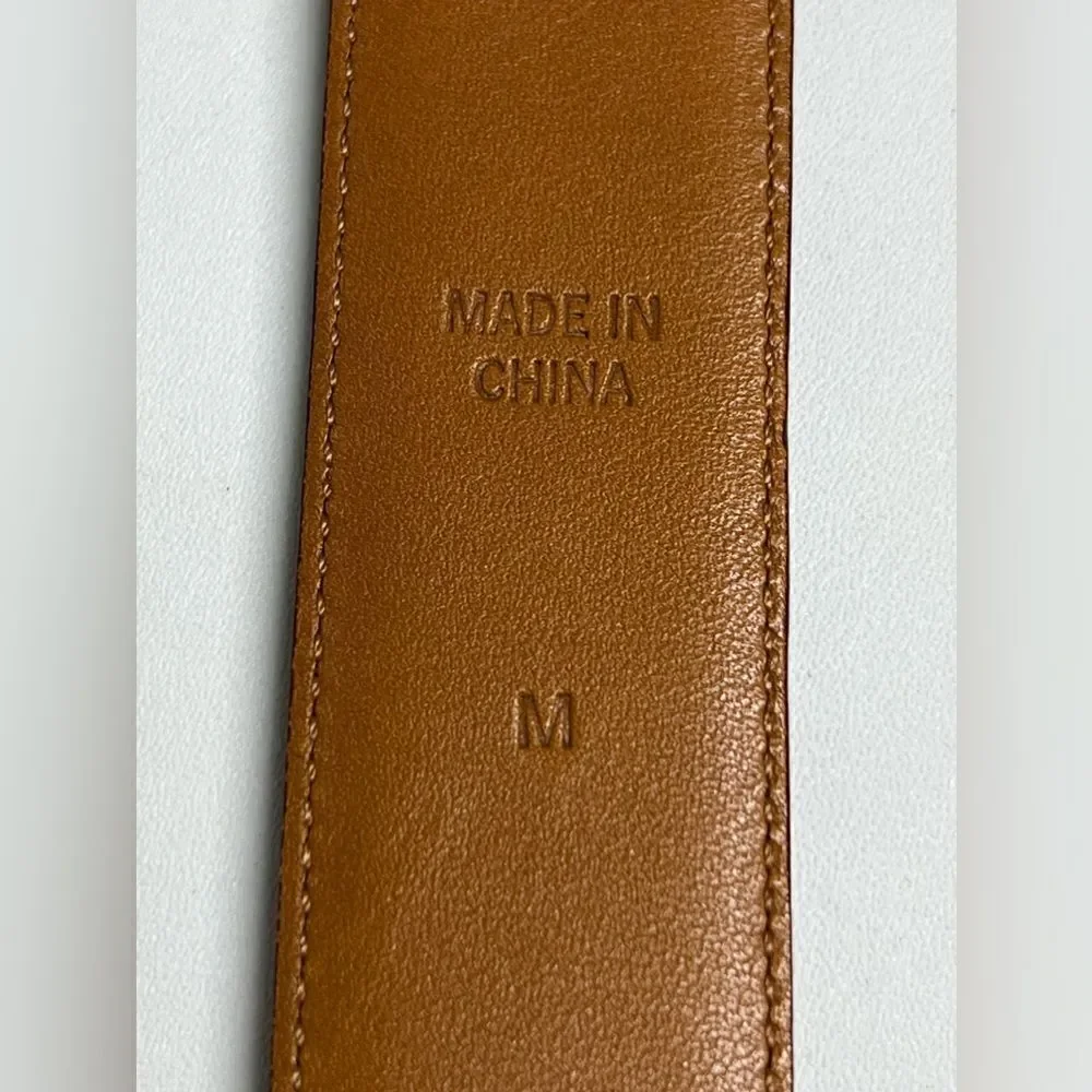 Lauren Ralph Lauren Brown Coqnac Italian Leather Belt Size M Crocodile Print