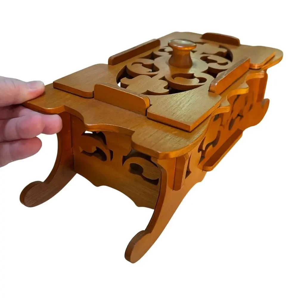 Unique carved wood storage box trinkets potpourri keepsakes laser cut holder