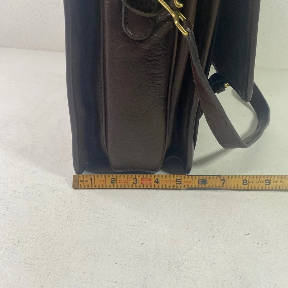 Hidesign The Icons Brown Leather Messenger Briefcase Laptop Bag Brass Hardware
