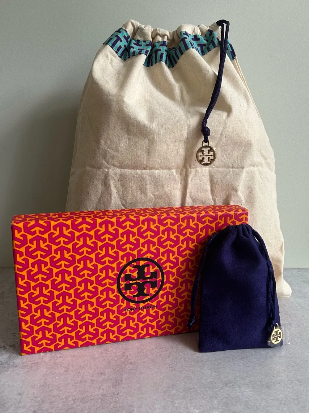 TORY BURCH Dust Bags, Box & Shopper Tote Bundle