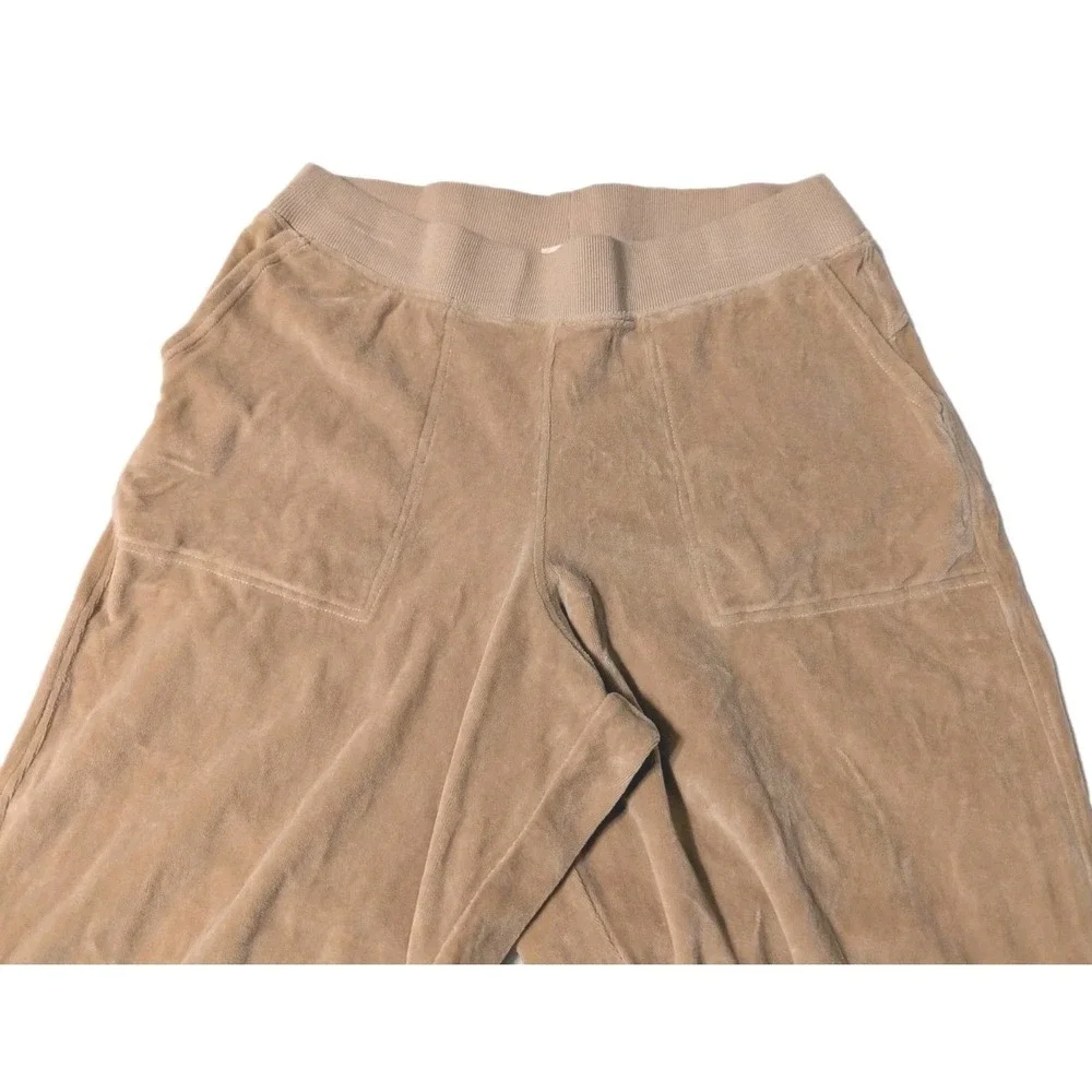 Pact Women's Large Organic Cotton Pure Velour Relaxed Sweatpant $98 Sesame Beige
