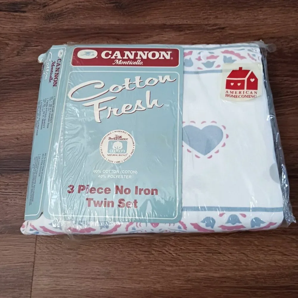 Cannon Monticello 1987‎ Bunny Hug Cotton Fresh 3 Piece Twin Bedding Set New