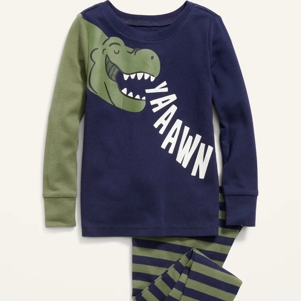 Old Navy Dinosaur Unisex Snug-Fit Graphic Sleep Set for Toddler 3T