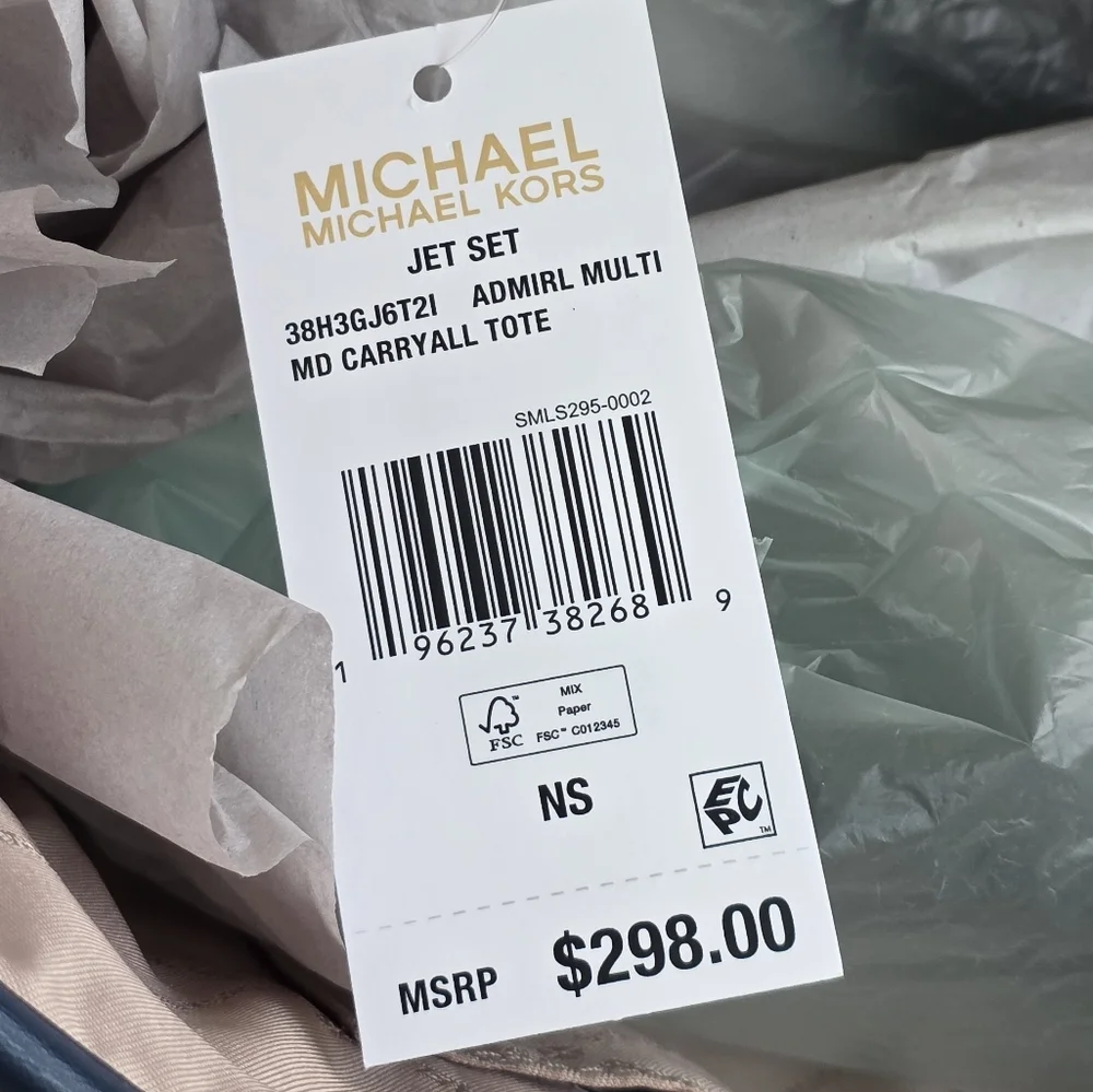 Michael Kors Jet Set Logo Medium Blue Tote