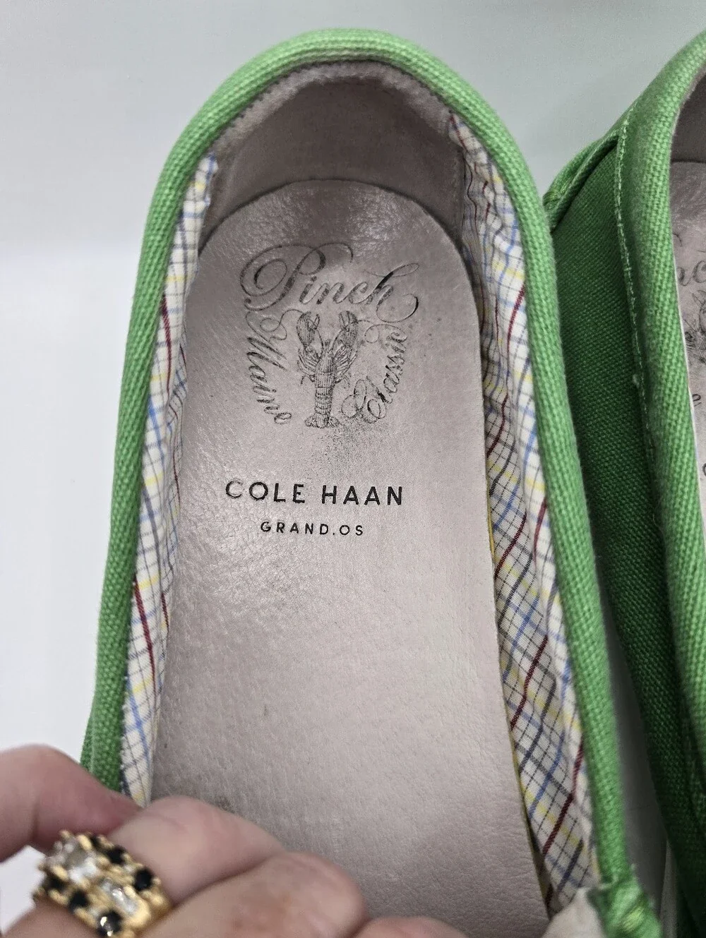 Cole Haan Green Canvas Penny Loafers/boat Shoes. Gently Worn. Preppy. Mens 12