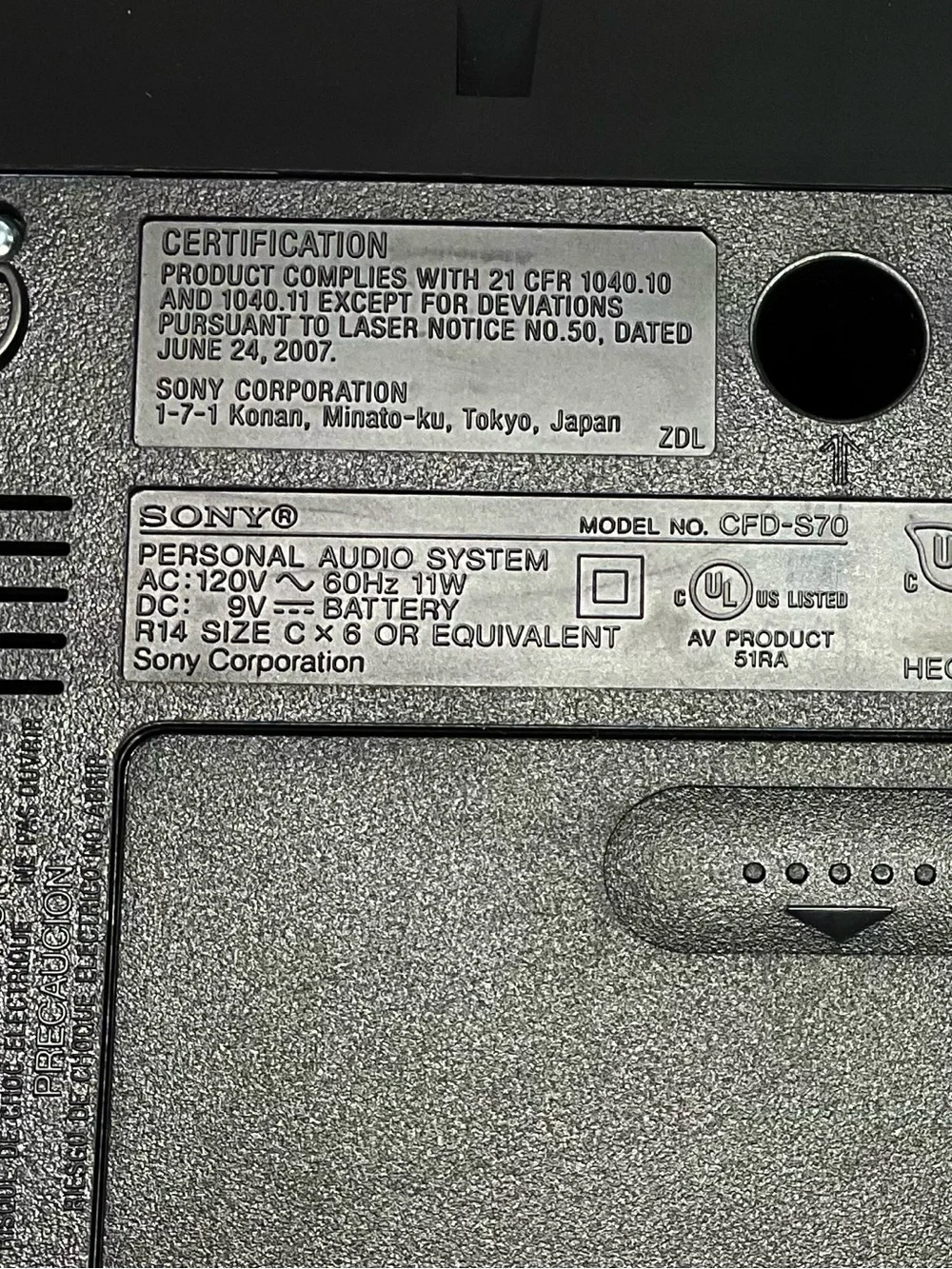 Sony CFD-S70 CD Radio Cassette Corder Boombox Mega Bass