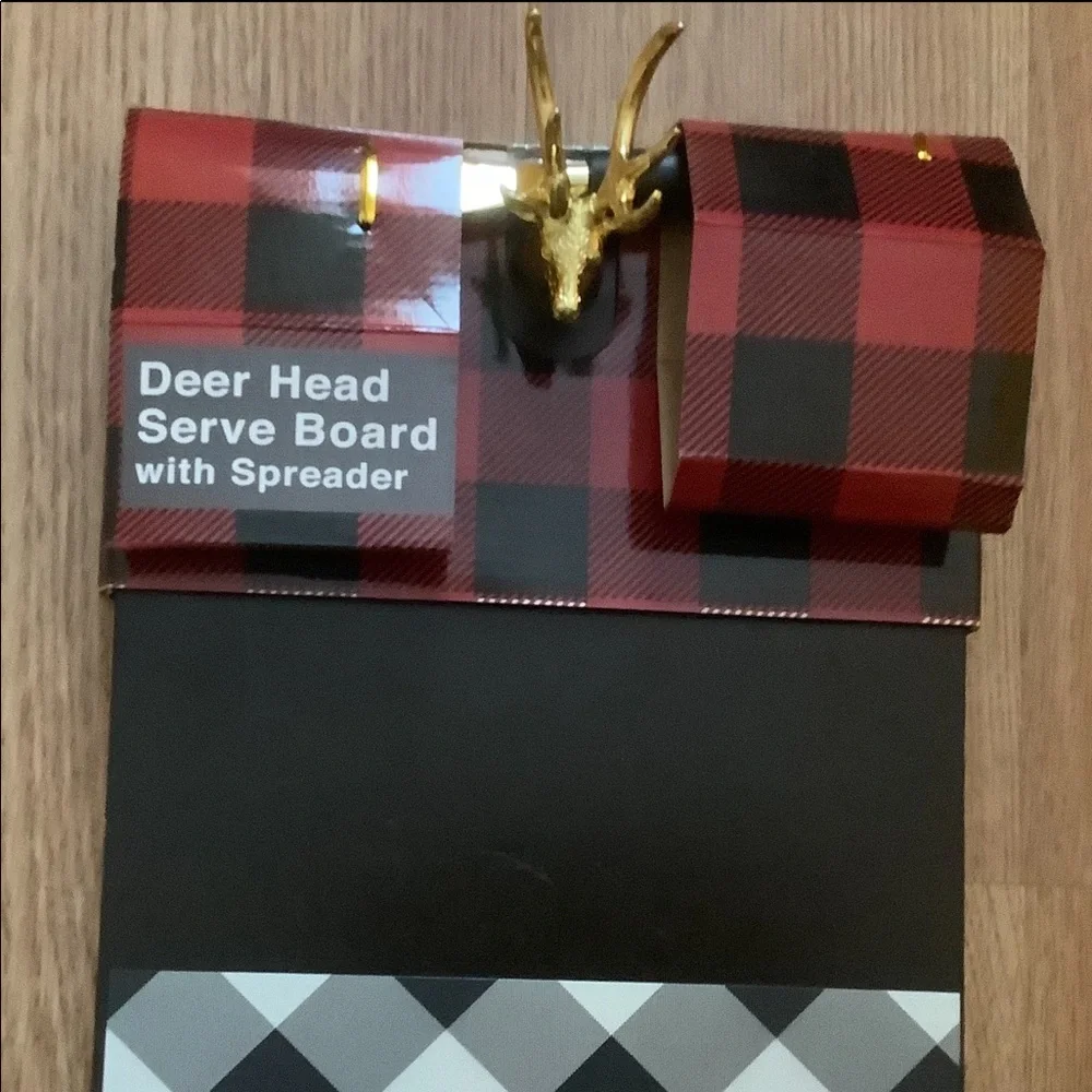 Thirstystone deer head serve board with spreader cheese appetizer cutting board