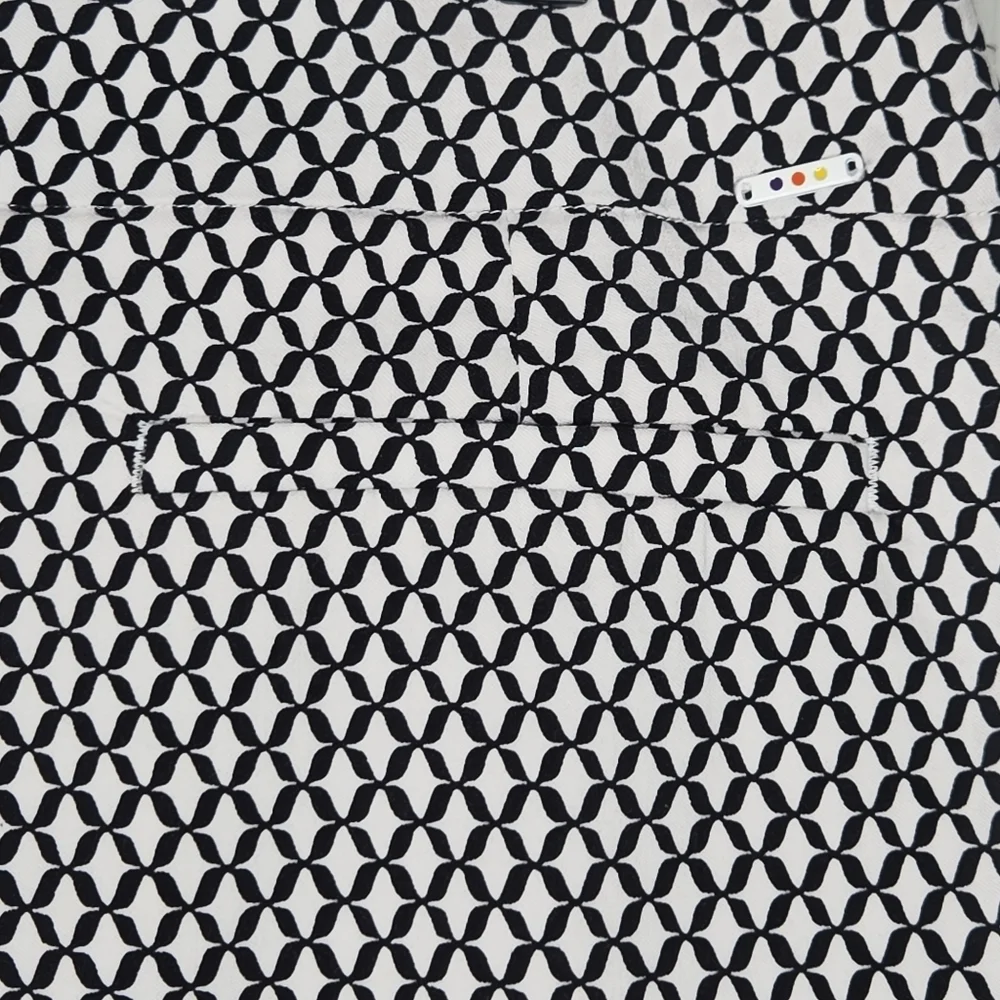 Swing Control Womens Black White Geoprint Vented Techno Pull On Golf Skort 14