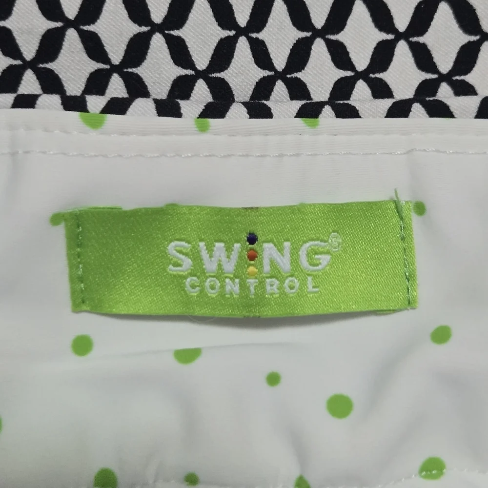 Swing Control Womens Black White Geoprint Vented Techno Pull On Golf Skort 14