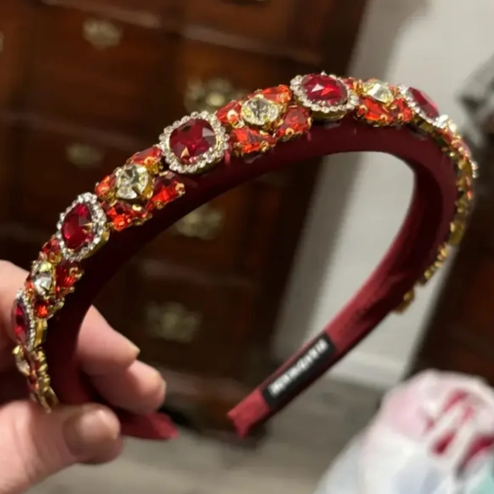 Rhinestone Headband, Red  NEW