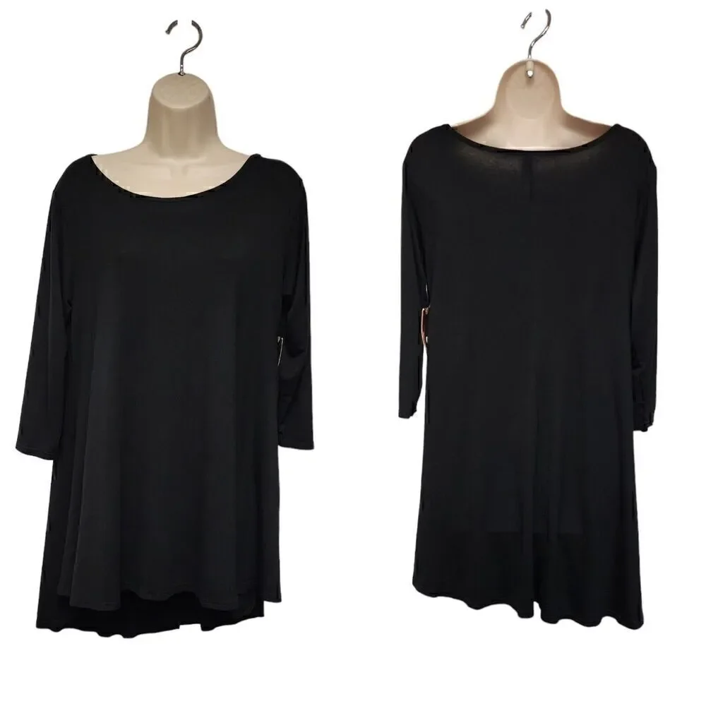Mari Clare Scoop Neckline Tunic 3/4 SleevevBlouse Size Large