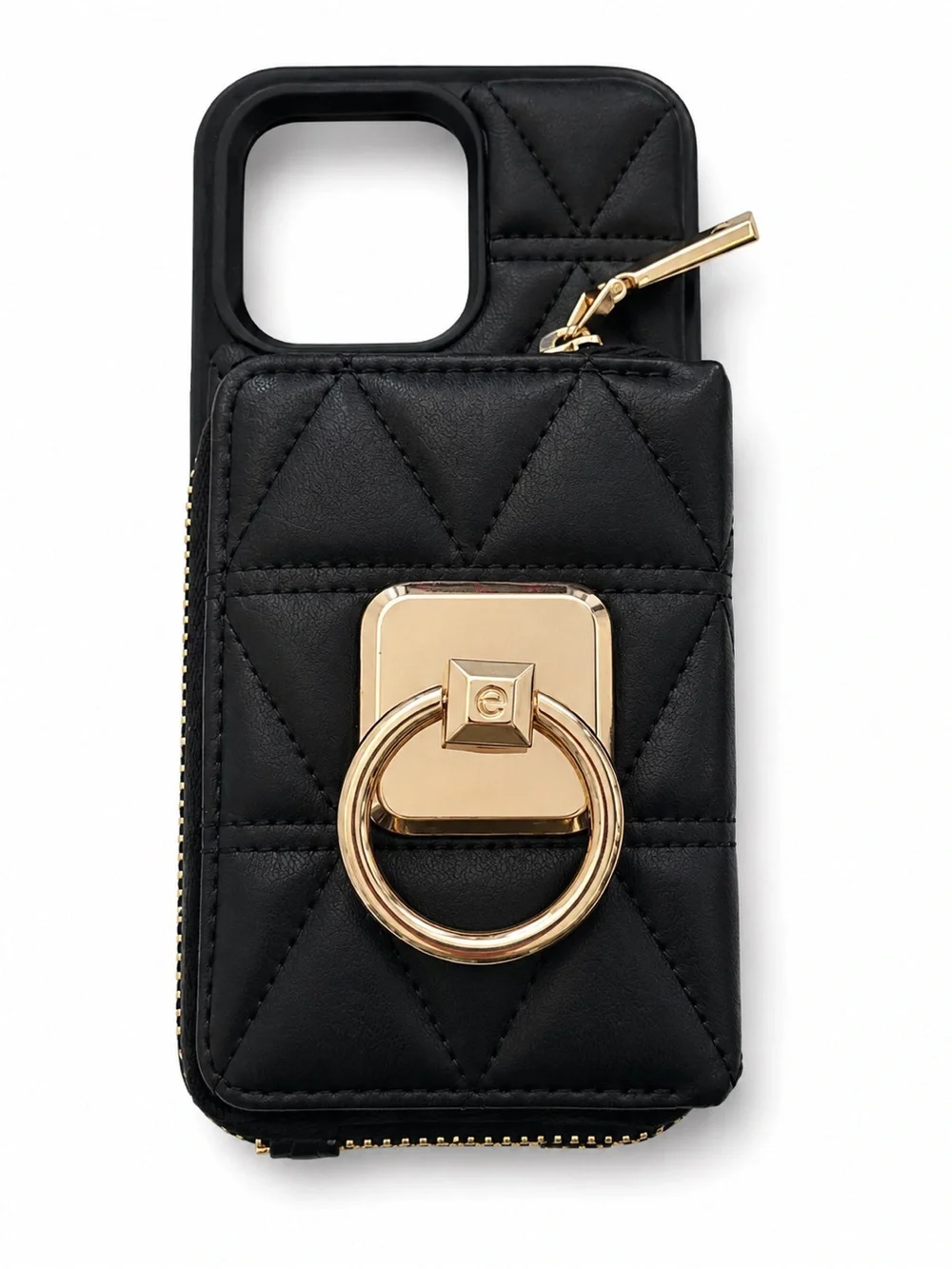 Quilted Wallet Phone Case with Card Holder & Ring Stand