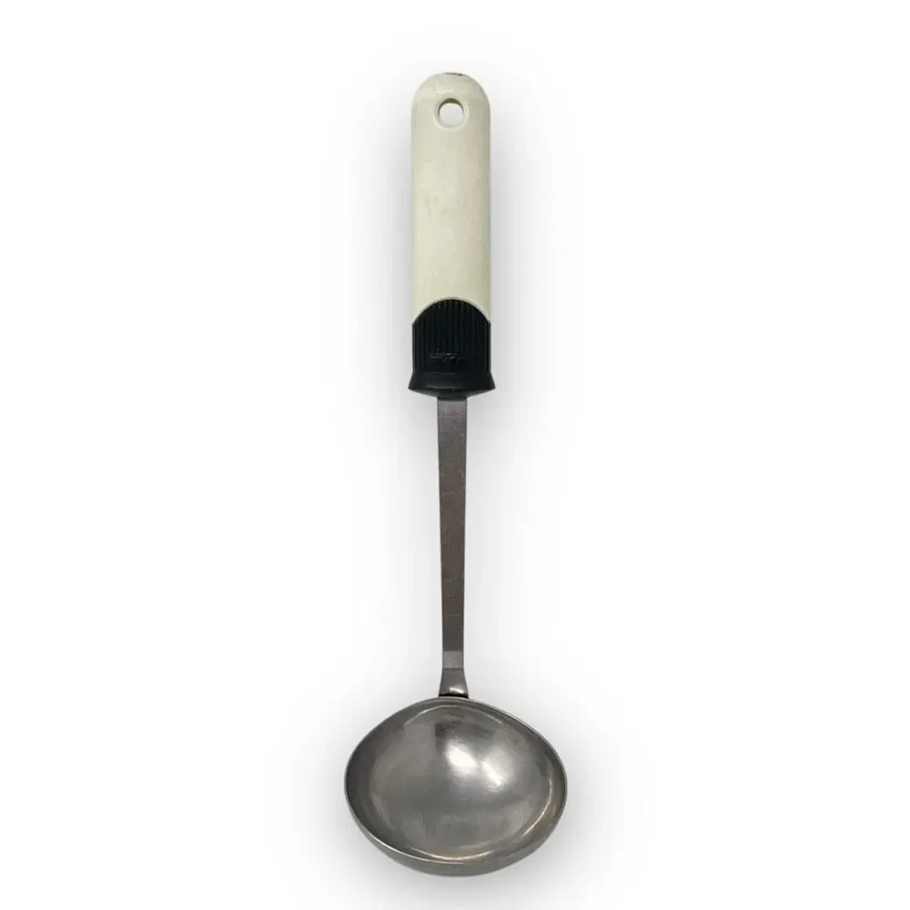 EKCO Ladle Stainless Steel and Nylon Vintage White Black Utensil